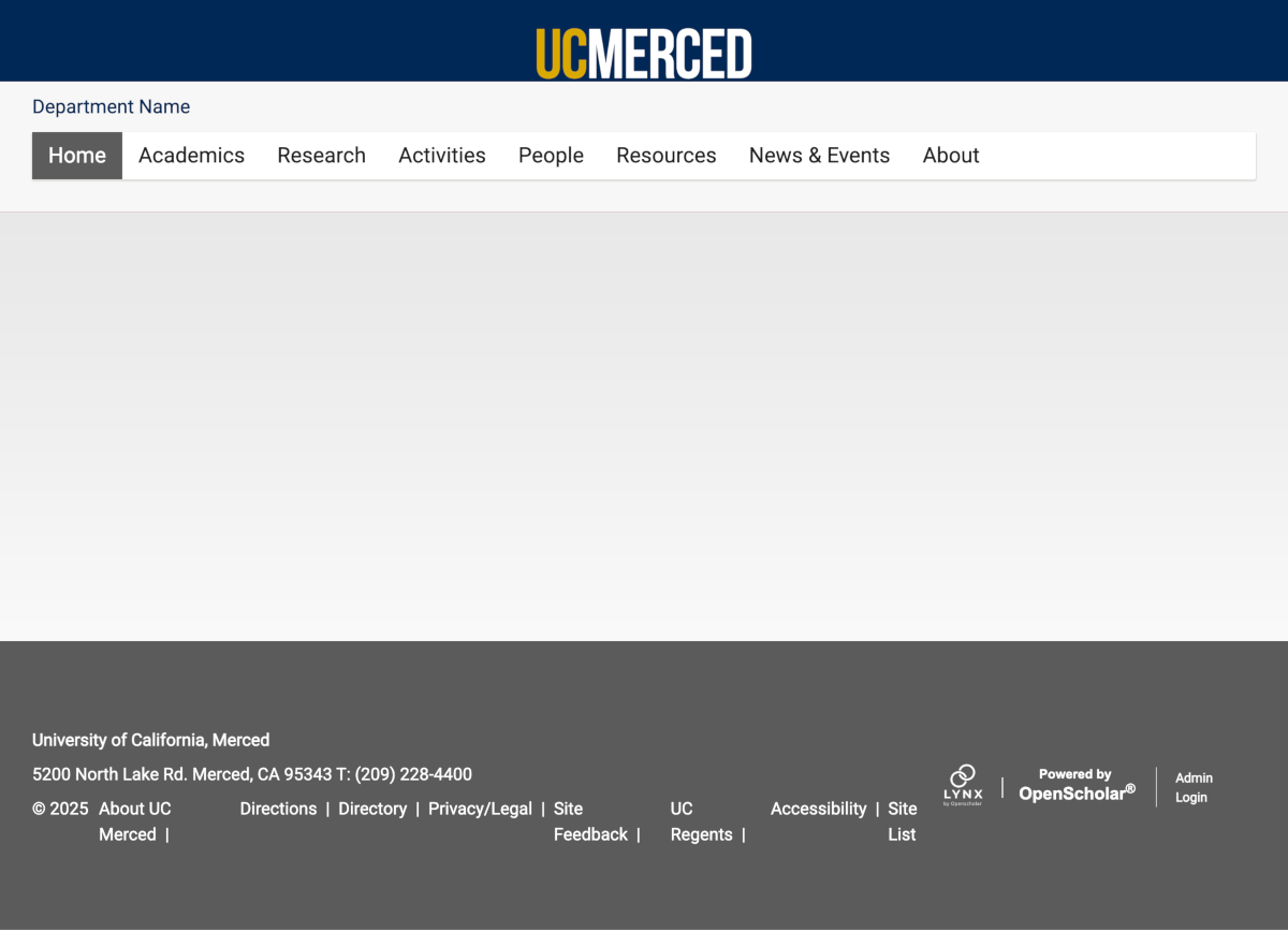 UC Merced Department template screenshot