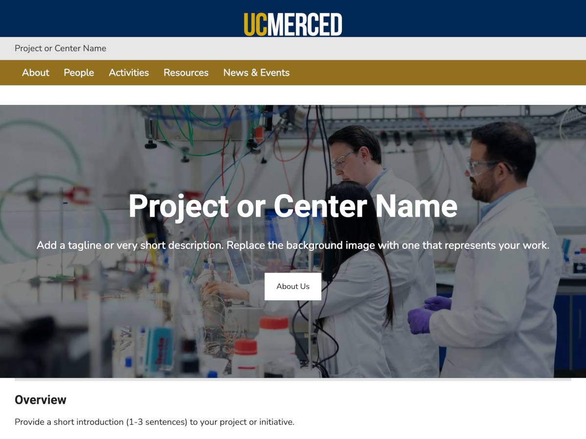 UC Merced Project Template screenshot