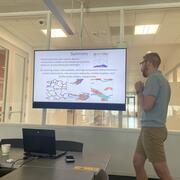 Patrick talking about living dipolar polymers as part of his PhD defense