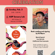 Flyer with profile image of Kit Myers, picture of his book, information about location of event, QR code for purchasing book, and link to free version