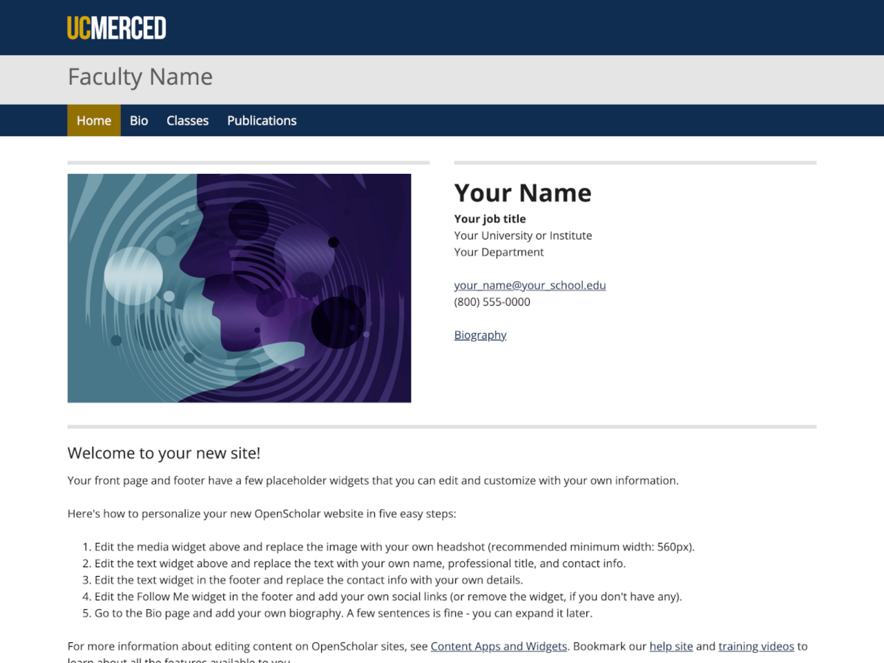 UC Merced Personal Template screenshot